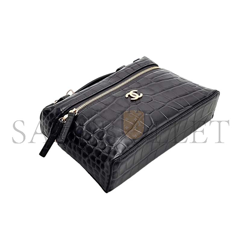 CHANEL TRENDY HANDLE SLIM VANITY CALFSKIN CROCODILE EMBOSSED AS5346 (19.5*17*5cm)